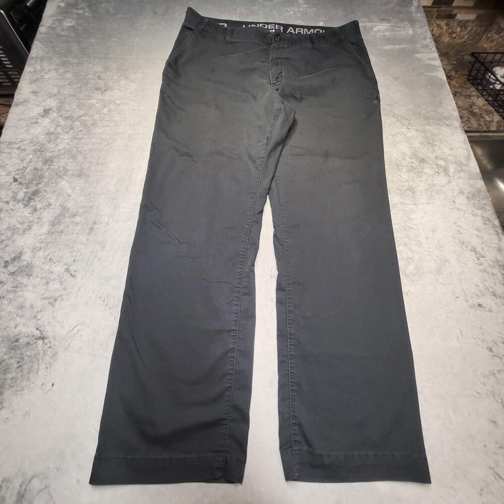 Under Armour Pants Mens 40 Black Chino Cotton Polyester Spandex Pockets Hiking
